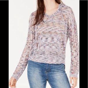 Acrylic mixed-stitch hoodie